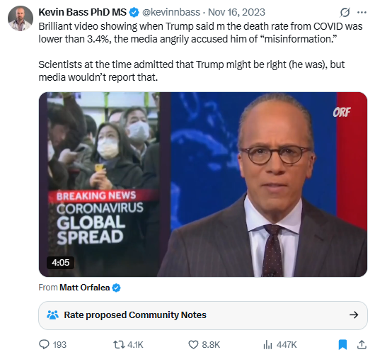 Tweet screenshot -- Nov 16, 2023