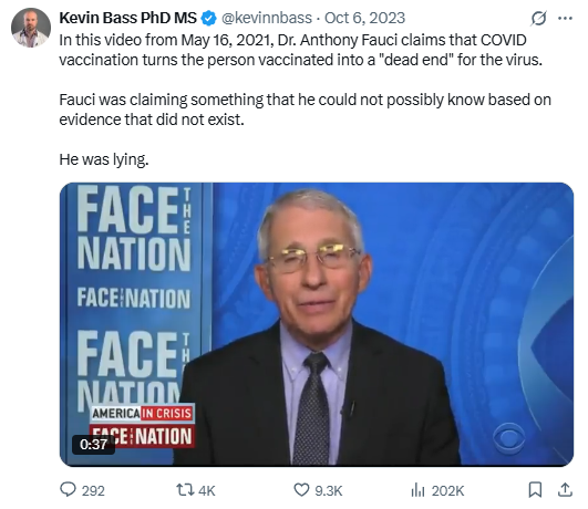 Tweet screenshot -- Oct 6, 2023