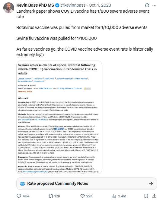 Tweet screenshot -- Oct 4, 2023