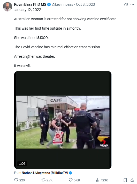 Tweet screenshot -- Oct 3, 2023