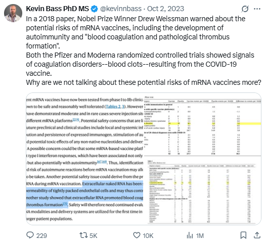 Tweet screenshot -- Oct 3, 2023