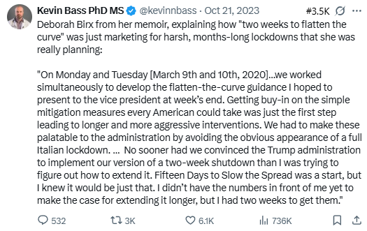 Tweet screenshot -- Oct 21, 2023